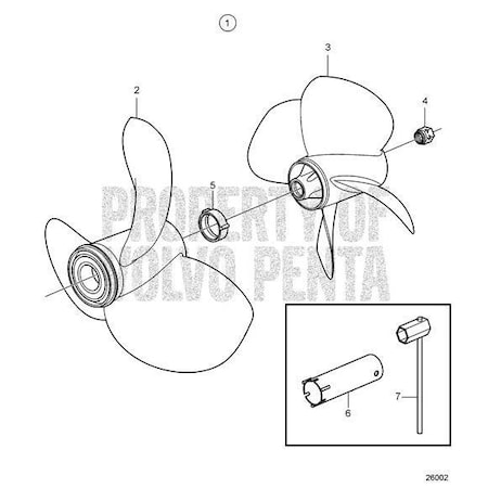 Volvo Penta Ih7 Front Aluminium Three Blade Left Hand Rotation Duoprop Helical 21661907